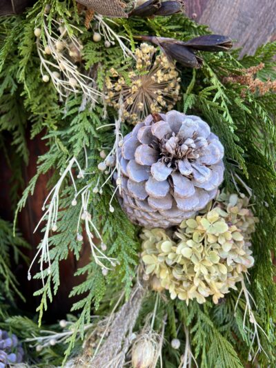 Holiday wreath extra large close up