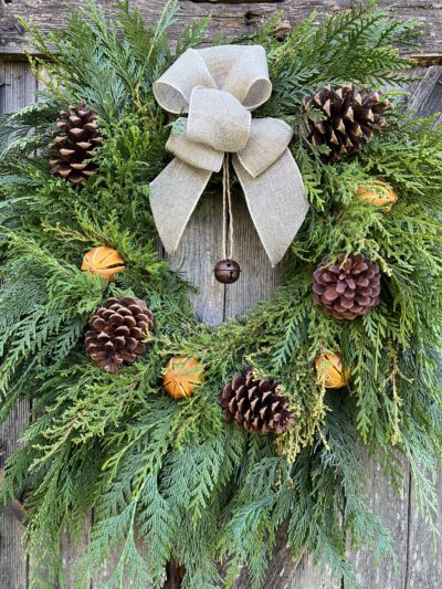 cedar and cypress holiday wreath