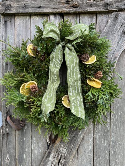 Deerhorn cedar holiday wreath