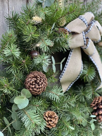 Fir and Eucalyptus and Pinecone Wreath - Image 2