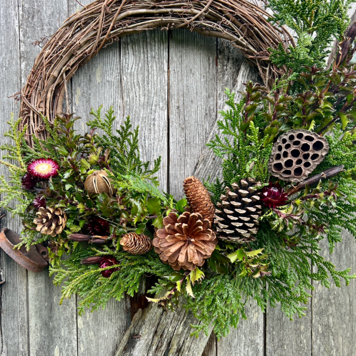 Deerhorn Cedar and HollyHoliday wreath